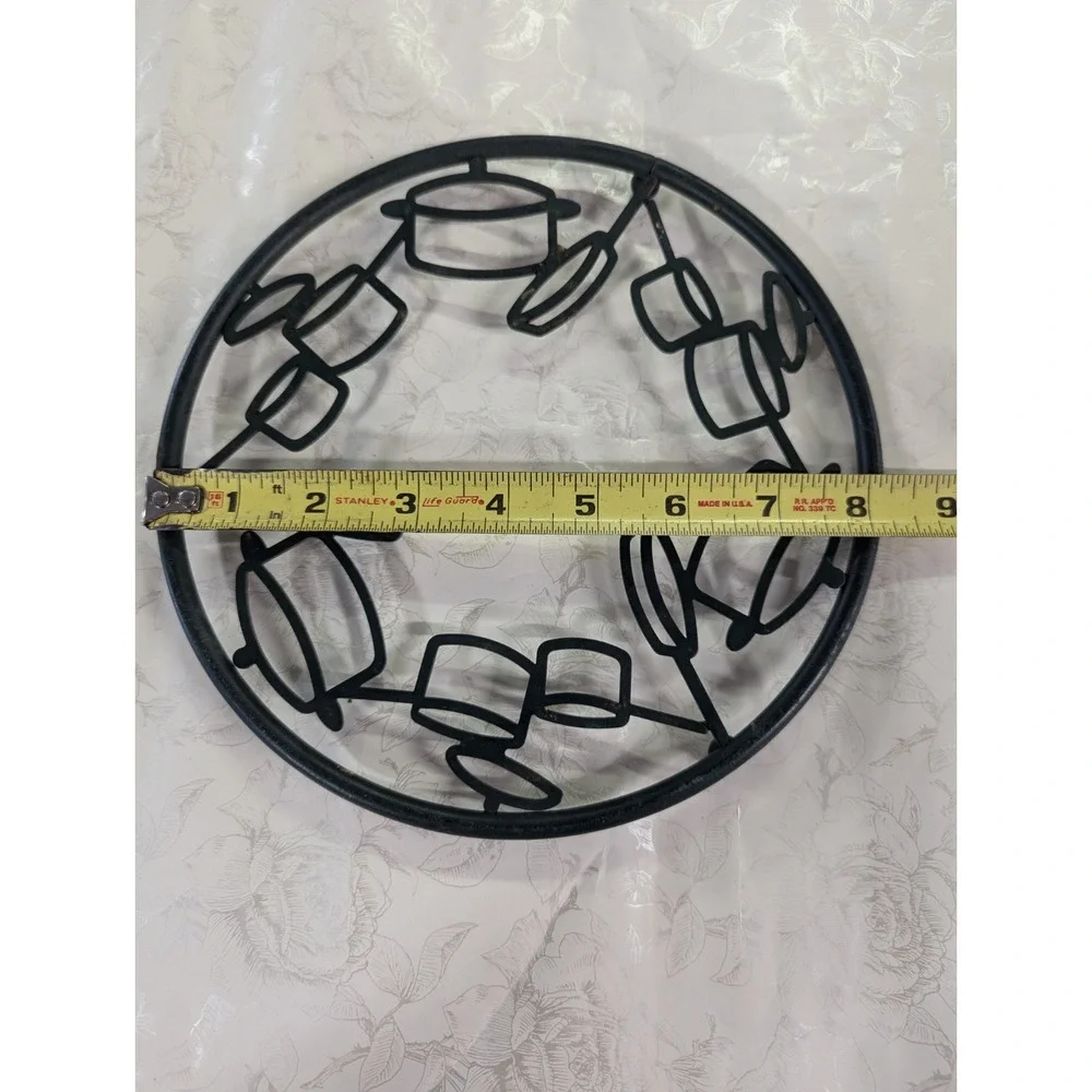 Green‎ round pots and pan design kitchen trivet
